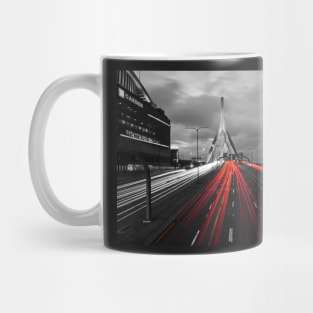 Zakim Bridge and TD Garden Boston MA Red Tail Lights Mug